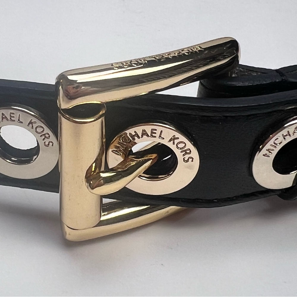 MICHAEL MICHAEL KORS BELT Size Large Black Leather with Gold Hardware (NWOT) - Picture 4 of 7